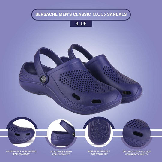 Bersache Extra Soft Classic Casual with Back Strap Regular wear with Ultra Soft & Flexibility Technology Flip-Flop for Men's/ Boy's-Blue-6071