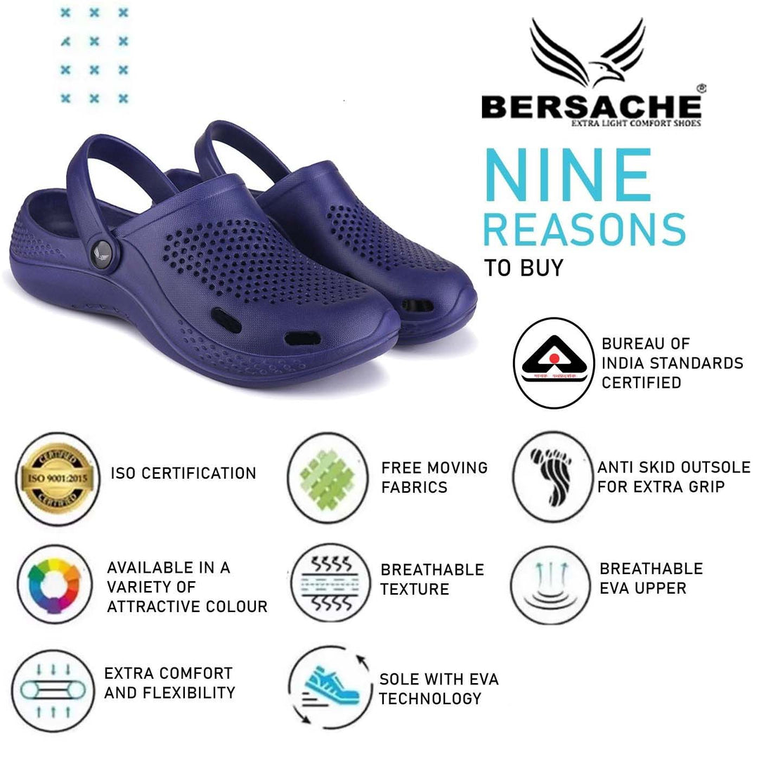 Bersache Extra Soft Classic Casual with Back Strap Regular wear with Ultra Soft & Flexibility Technology Flip-Flop for Men's/ Boy's-Blue-6071
