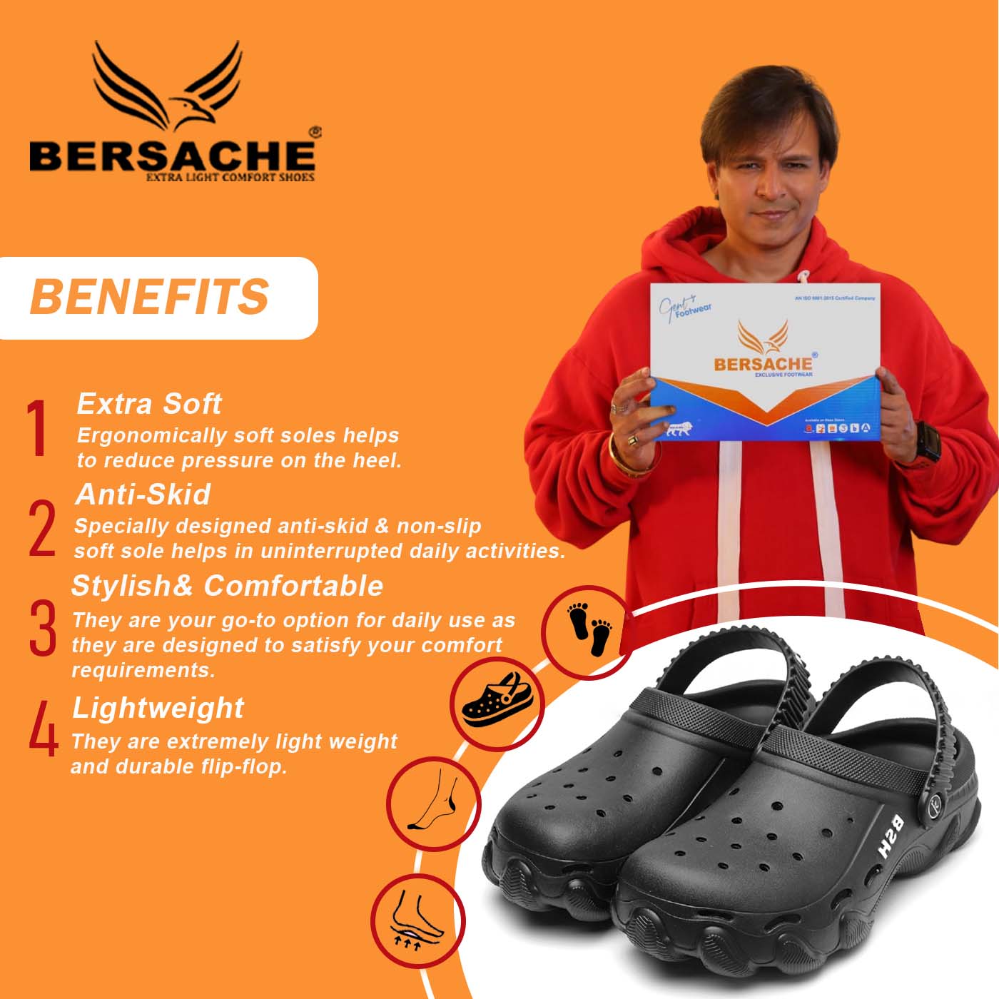 Bersache Extra Soft Classic Casual with  Regular wear with Ultra Soft & Flexibility Technology Flip Flop for Men's & Boy's Black 6087