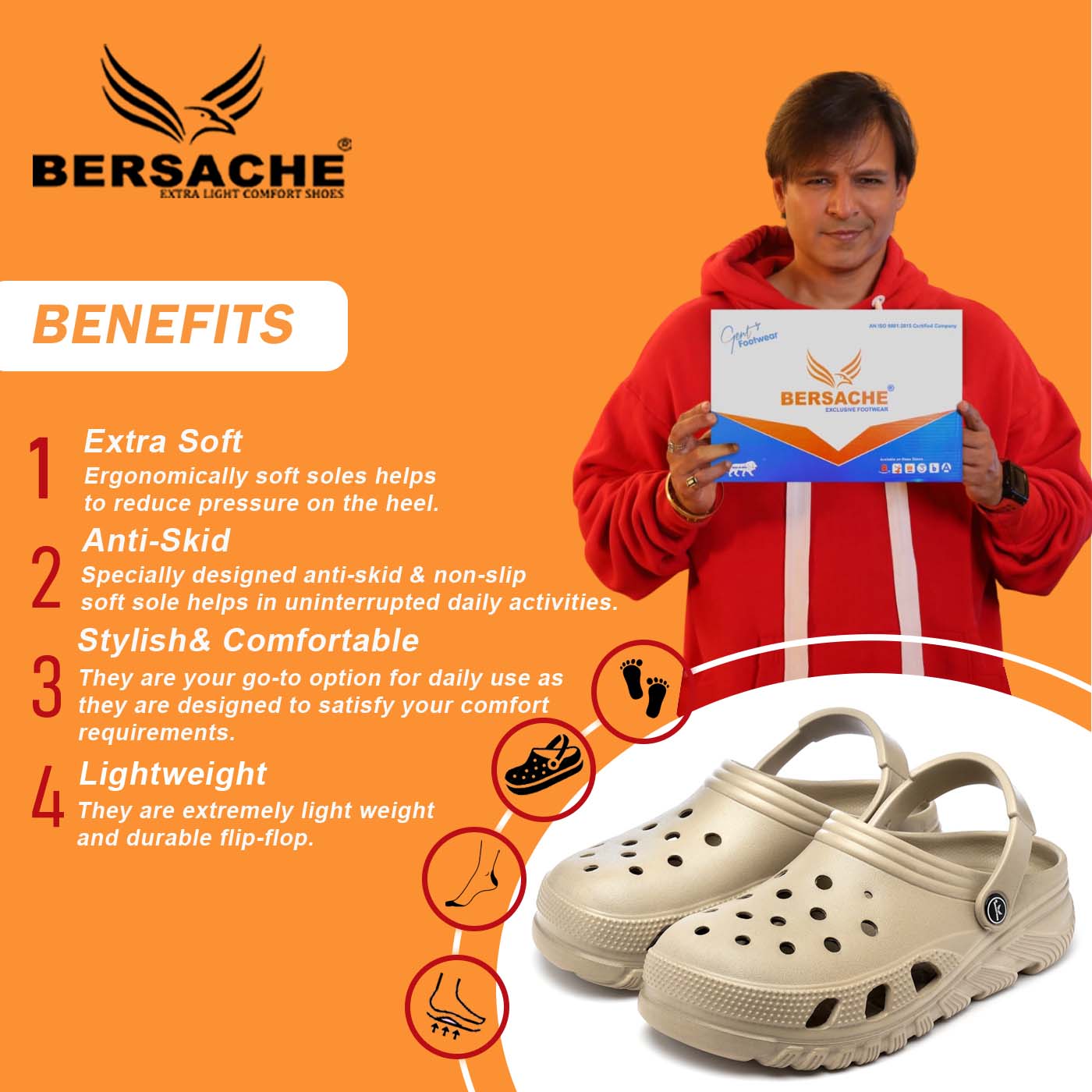 Bersache Extra Soft Classic Casual with  Regular wear with Ultra Soft & Flexibility Technology Flip Flop for Men's & Boy's -Beige-6091