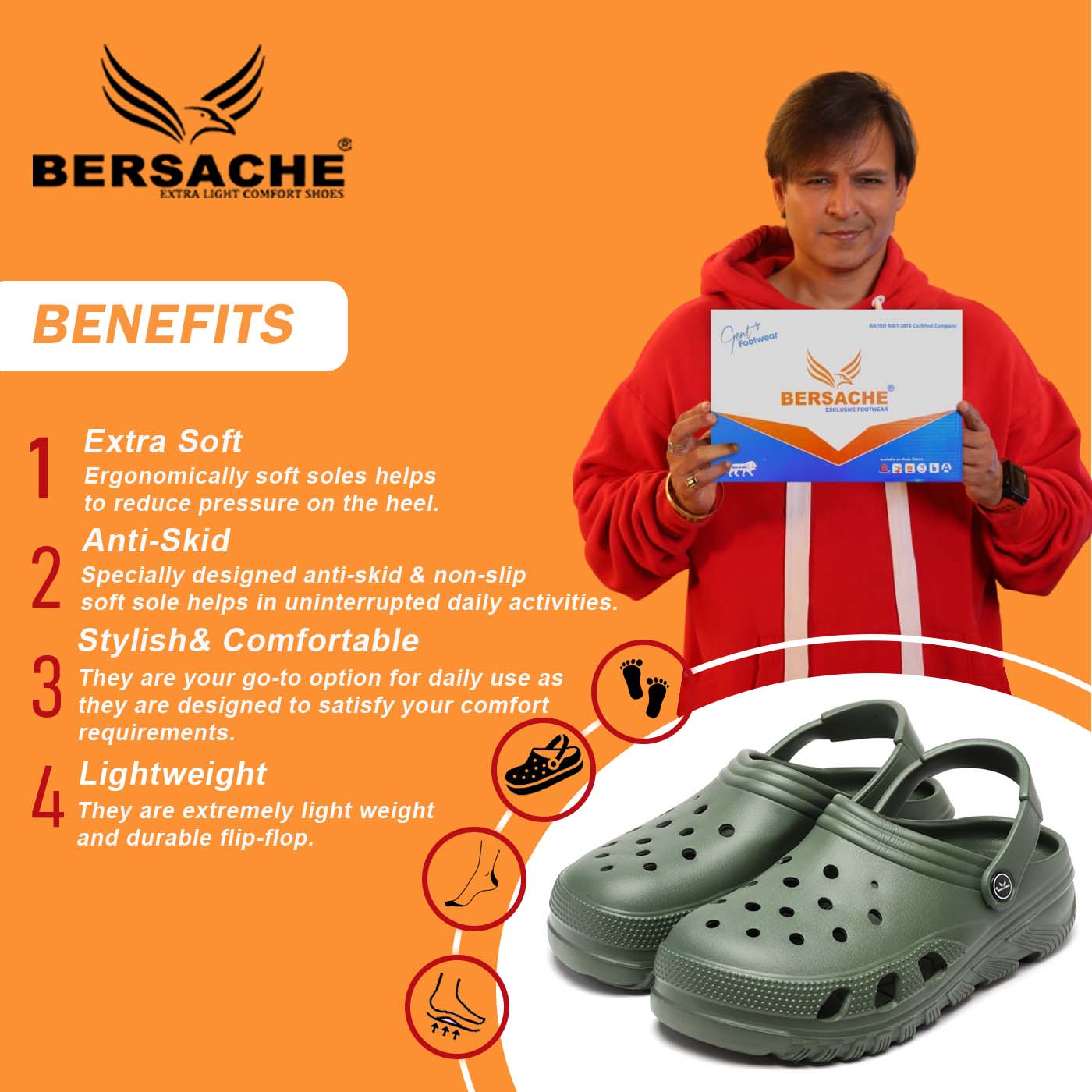 Bersache Extra Soft Classic Casual with  Regular wear with Ultra Soft & Flexibility Technology Flip Flop for Men's & Boy's -Green-6093