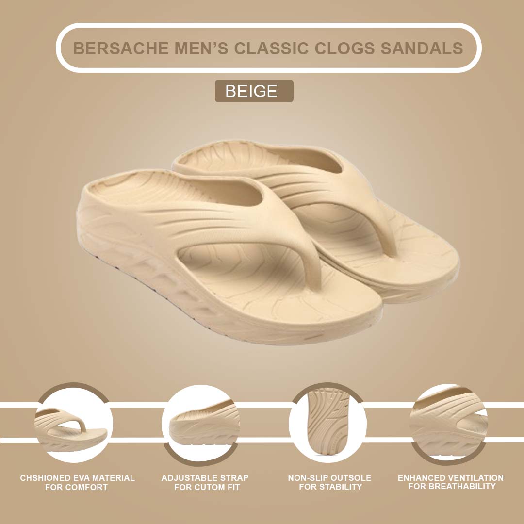 Bersache Extra Soft Classic Casual with  Regular wear with Ultra Soft & Flexibility Technology Flip Flop for Men's & Boy's (6095-Beige)