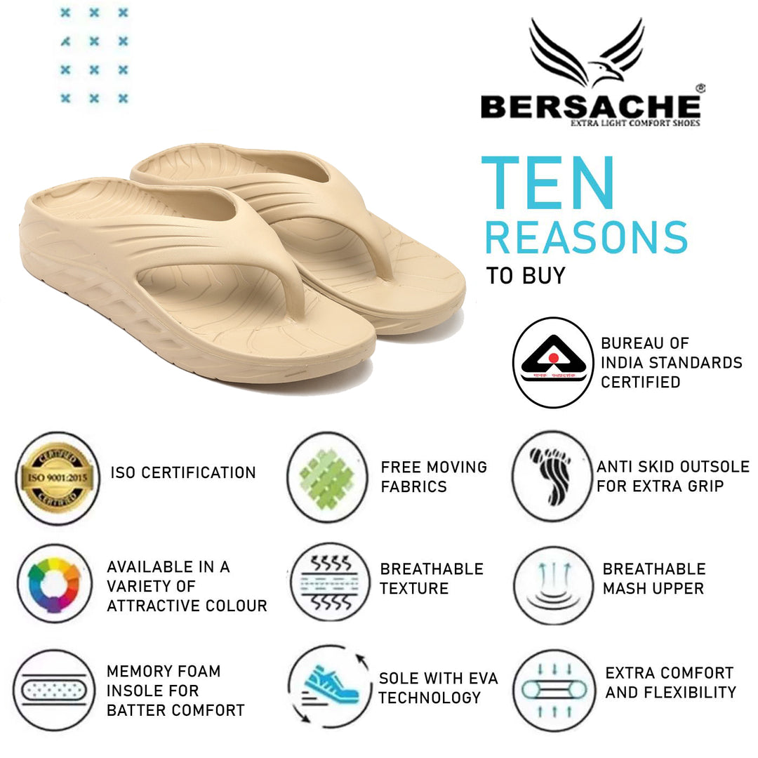 Bersache Extra Soft Classic Casual with  Regular wear with Ultra Soft & Flexibility Technology Clog's for Men's & Boy's (6095-Beige)