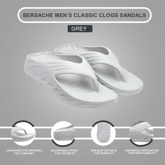 Bersache Extra Soft Classic Casual with  Regular wear with Ultra Soft & Flexibility Technology Clog's for Men's & Boy's (6096-Grey)