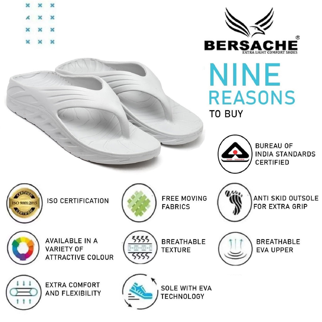 Bersache Extra Soft Classic Casual with  Regular wear with Ultra Soft & Flexibility Technology Flip Flop for Men's & Boy's-Grey-6096