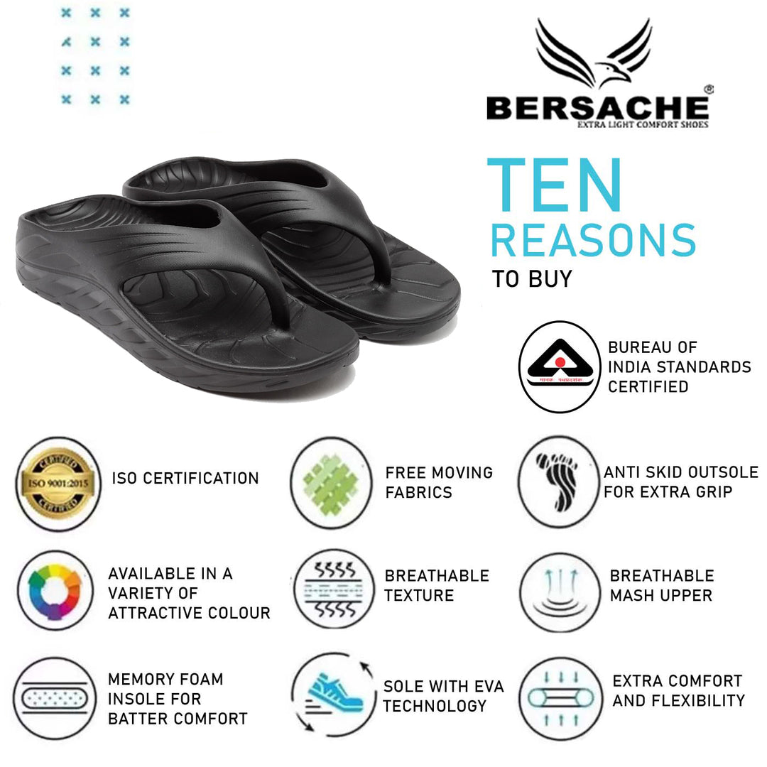 Bersache Extra Soft Classic Casual with  Regular wear with Ultra Soft & Flexibility Technology Clog's for Men's & Boy's (6097-Black)