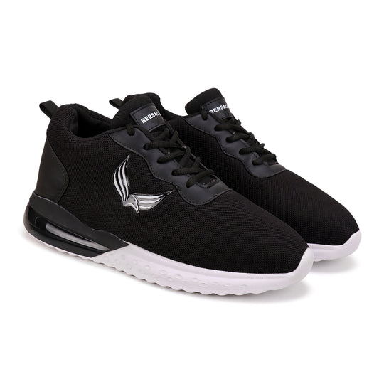 Bersache Lightweight Sports Running Shoes For Men Black-9025