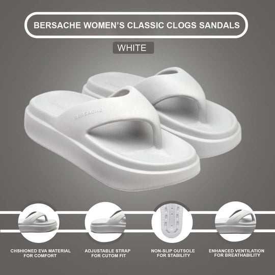 Bersache Extra Soft Classic Casual with  Regular wear with Ultra Soft & Flexibility Technology clog For women's/Girl's-(6108-White)