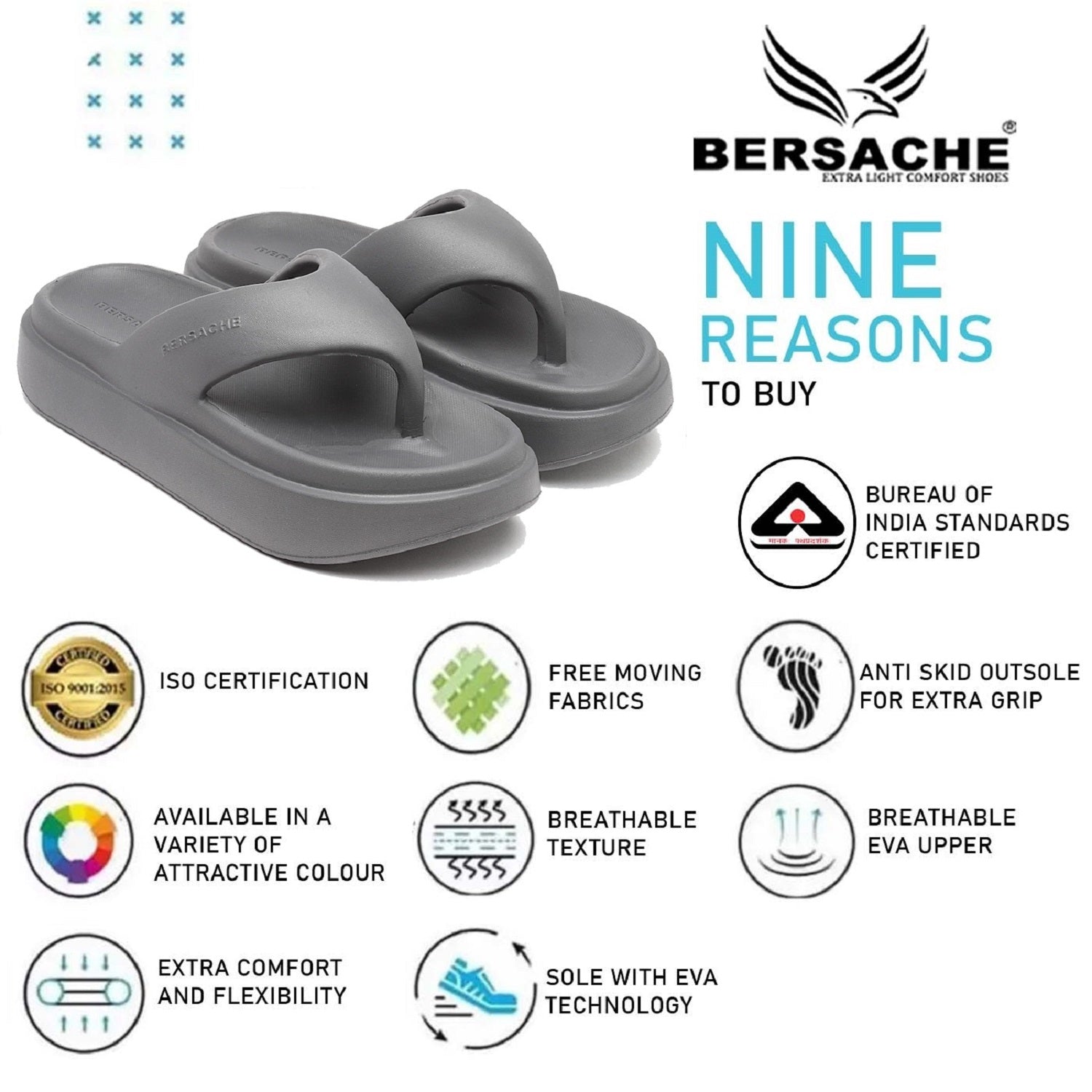 Bersache Extra Soft Classic Casual with  Regular wear with Ultra Soft & Flexibility Technology Flip-Flop For women's/Girl's-(6110-Grey)