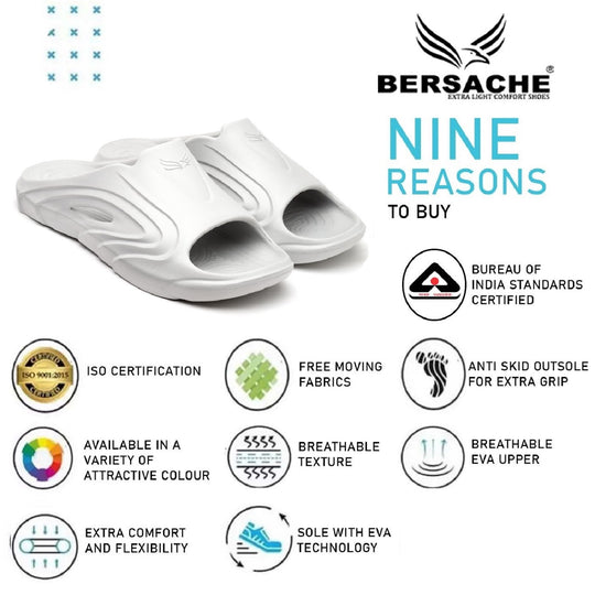 Bersache Extra Soft Classic Casual with  Regular wear with Ultra Soft & Flexibility Technology Flip Flop for Men's & Boy's (6113-Grey)