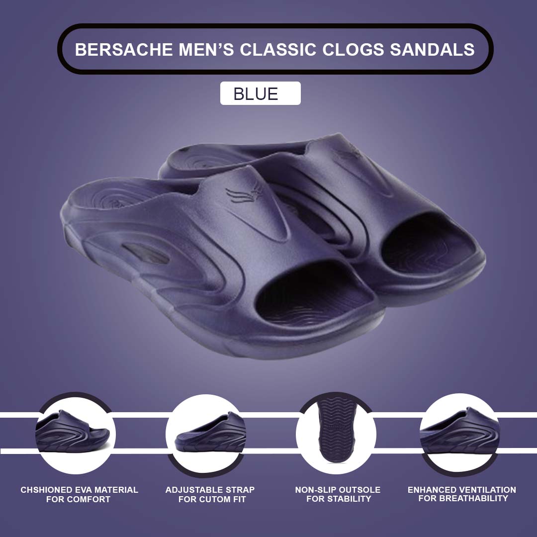 Bersache Extra Soft Classic Casual with  Regular wear with Ultra Soft & Flexibility Technology Clog's for Men's & Boy's (6115-Blue)