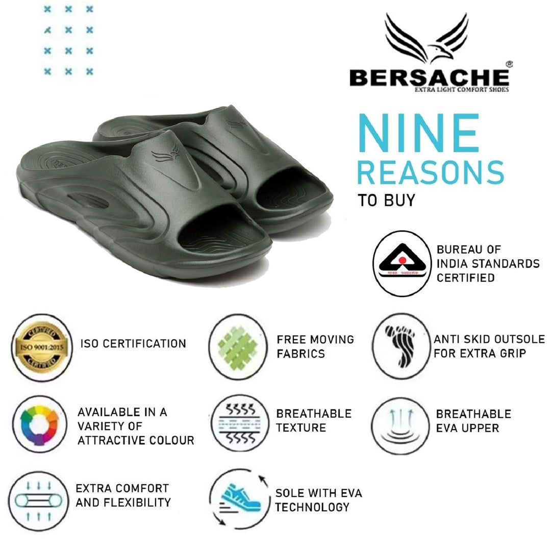 Bersache Extra Soft Classic Casual with  Regular wear with Ultra Soft & Flexibility Technology Flip Flop for Men's & Boy's -Green-6116