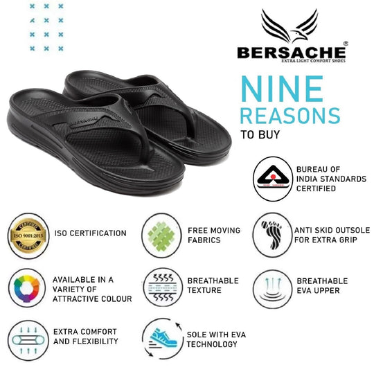 Bersache Extra Soft Classic Casual with  Regular wear with Ultra Soft & Flexibility Technology Clog's for Men's & Boy's-Black 6119
