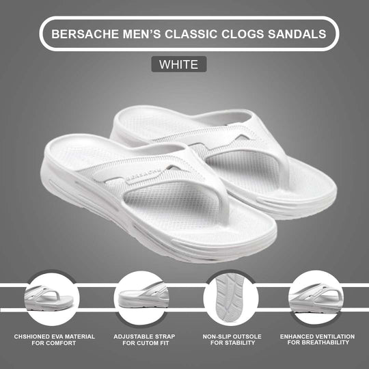 Bersache Extra Soft Classic Casual with  Regular wear with Ultra Soft & Flexibility Technology Flip Flop for Men's & Boy's (6120-White)