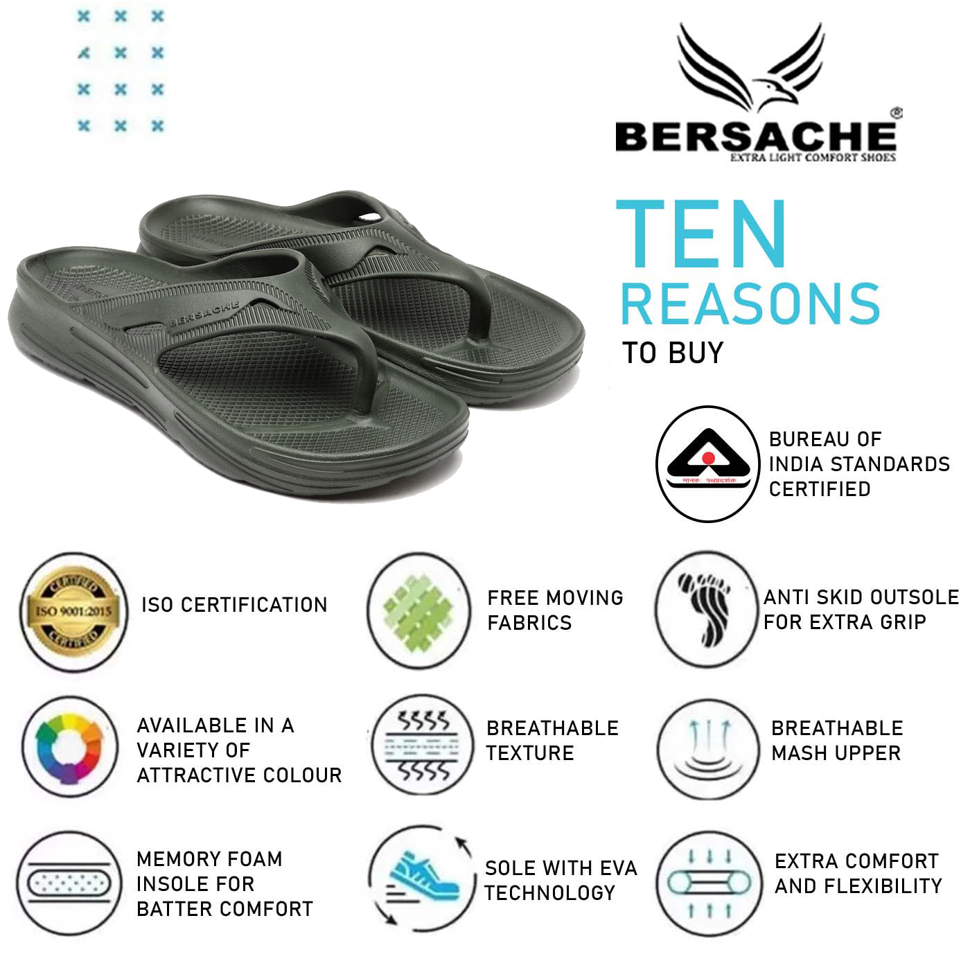 Bersache Extra Soft Classic Casual with  Regular wear with Ultra Soft & Flexibility Technology Clog's for Men's & Boy's -Green-6121