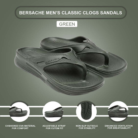 Bersache Extra Soft Classic Casual with  Regular wear with Ultra Soft & Flexibility Technology Clog's for Men's & Boy's (6121-Green)