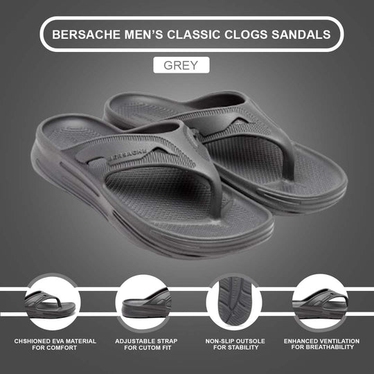 Bersache Extra Soft Classic Casual with  Regular wear with Ultra Soft & Flexibility Technology Clog's for Men's & Boy's (6122-Grey)