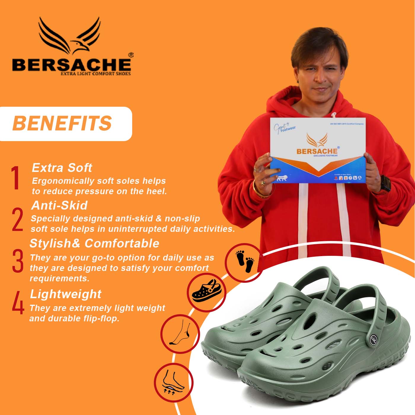 Bersache Extra Soft Classic Casual with  Regular wear with Ultra Soft & Flexibility Technology Flip Flop for Men's & Boy's -Green-6123