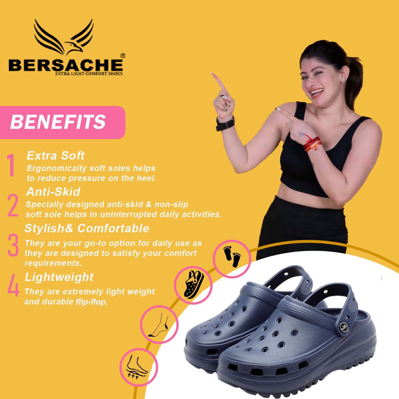 Bersache Extra Soft Classic Casual with  Regular wear with Ultra Soft & Flexibility Technology Flip Flop For women's/Girl's-Blue-6131