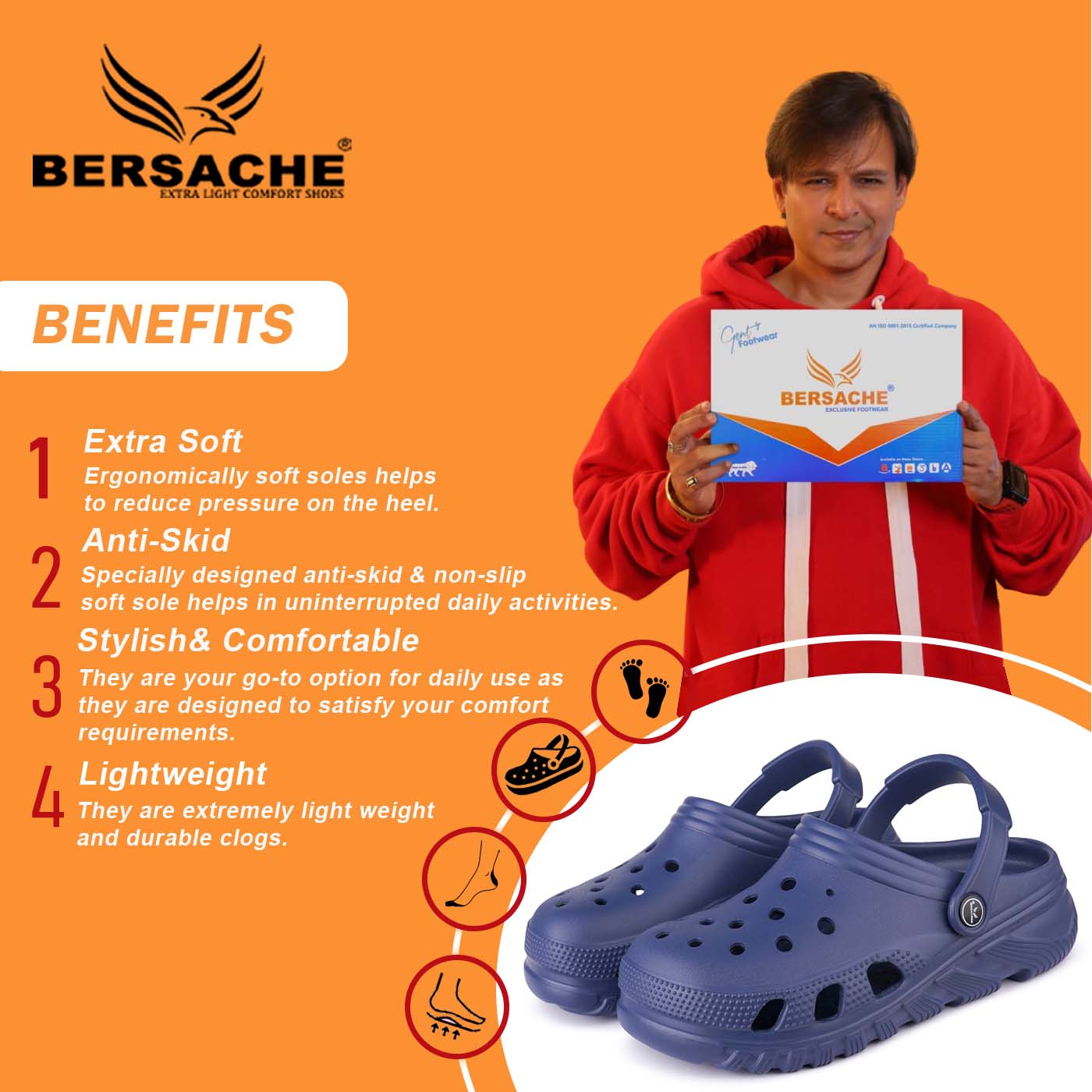 Bersache Extra Soft Classic Casual with  Regular wear with Ultra Soft & Flexibility Technology Sandal for Men's & Boy's (6133 Blue)