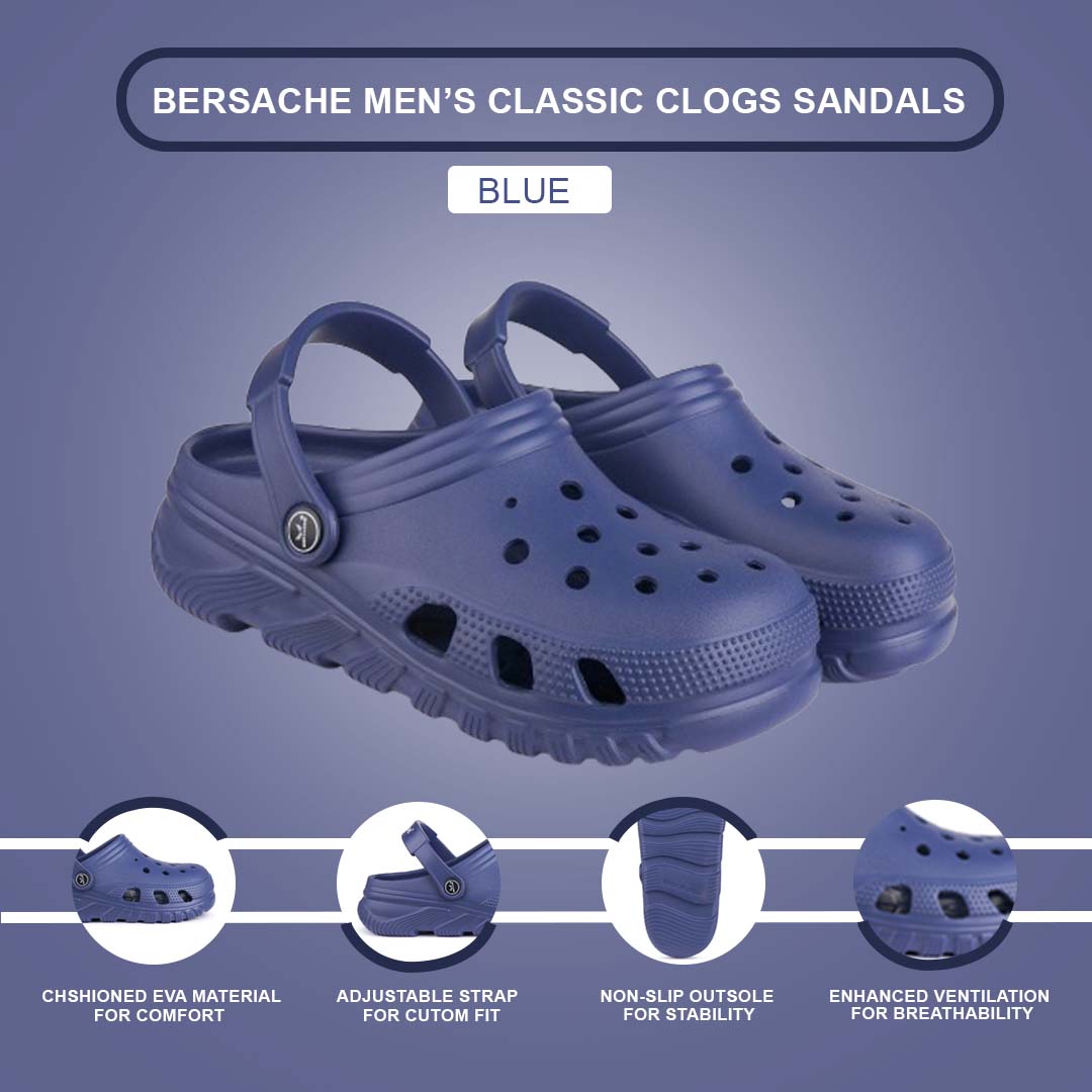 Bersache Extra Soft Classic Casual with  Regular wear with Ultra Soft & Flexibility Technology Clog for Men's & Boy's (6133 Blue)