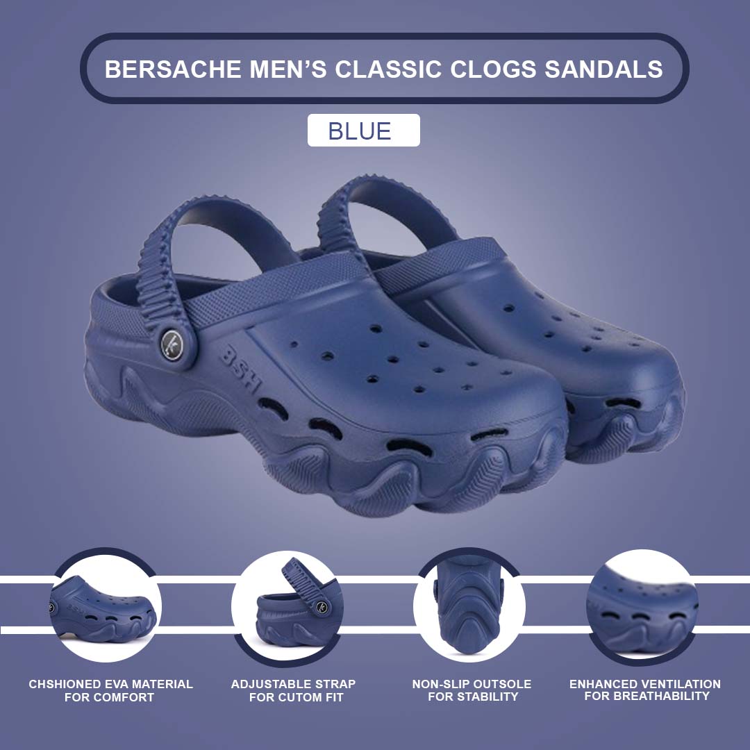 Bersache Extra Soft Classic Casual with  Regular wear with Ultra Soft & Flexibility Technology Clog for Men's & Boy's (6134 Blue)