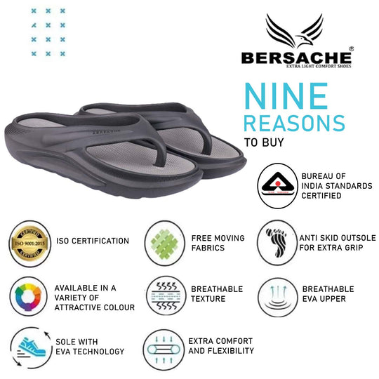 Bersache Extra Soft Classic Casual with  Regular wear with Ultra Soft & Flexibility Technology Clogs for Men's & Boy's-(6178-Grey)