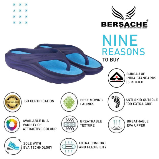 Bersache Extra Soft Classic Casual with  Regular wear with Ultra Soft & Flexibility Technology Clogs for Men's & Boy's-(6179-Blue)