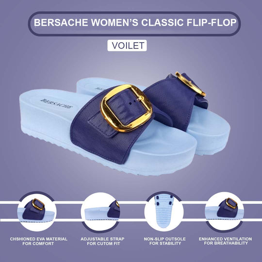 Bersache Extra Soft Classic Casual with  Regular wear with Ultra Soft & Flexibility Technology Flip Flop for Women's & Girl's (6181-Blue)