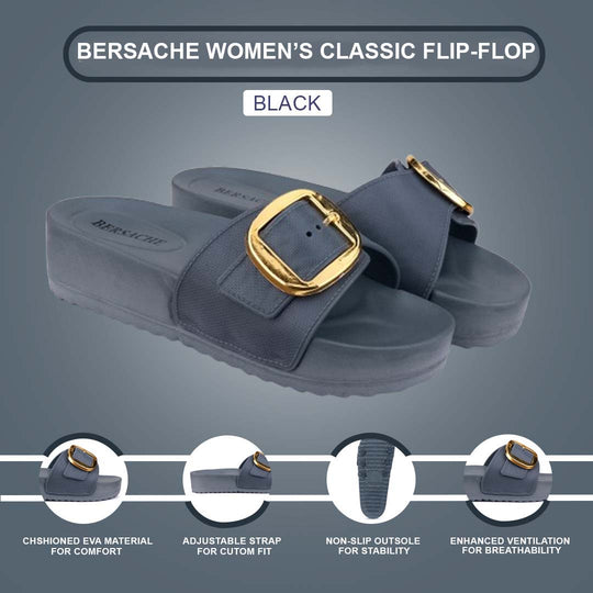 Bersache Extra Soft Classic Casual with  Regular wear with Ultra Soft & Flexibility Technology Flip Flop for Women's & Girl's (6182-Grey)