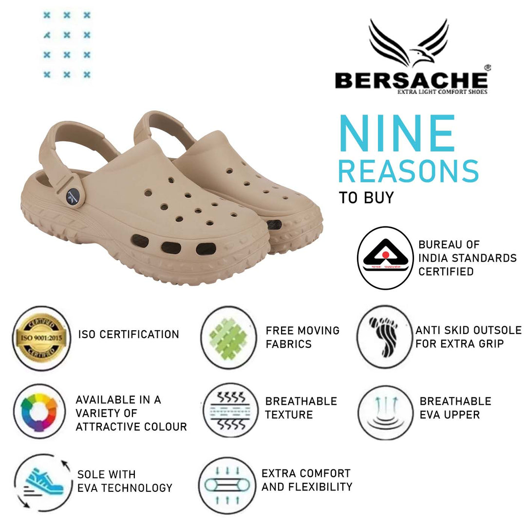 Bersache Extra Soft Classic Casual with  Regular wear with Ultra Soft & Flexibility Technology Clog's for Women's & Girl's Beige-6195