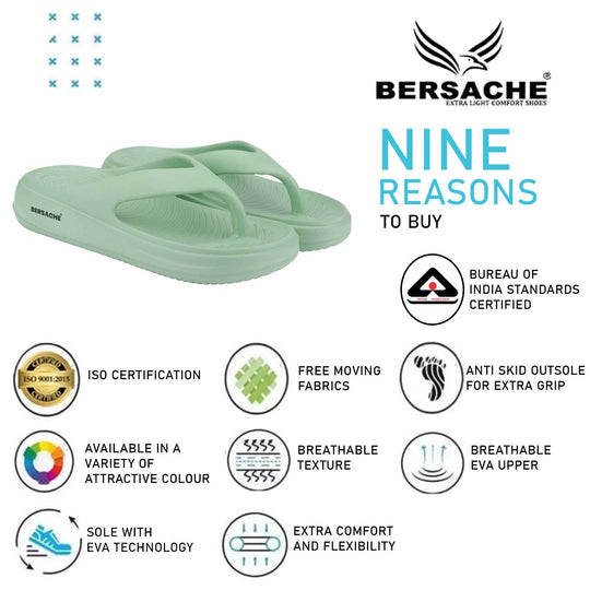 Bersache Extra Soft Classic Casual with  Regular wear with Ultra Soft & Flexibility Technology Clog's For women's/Girl's-(6199-Green)