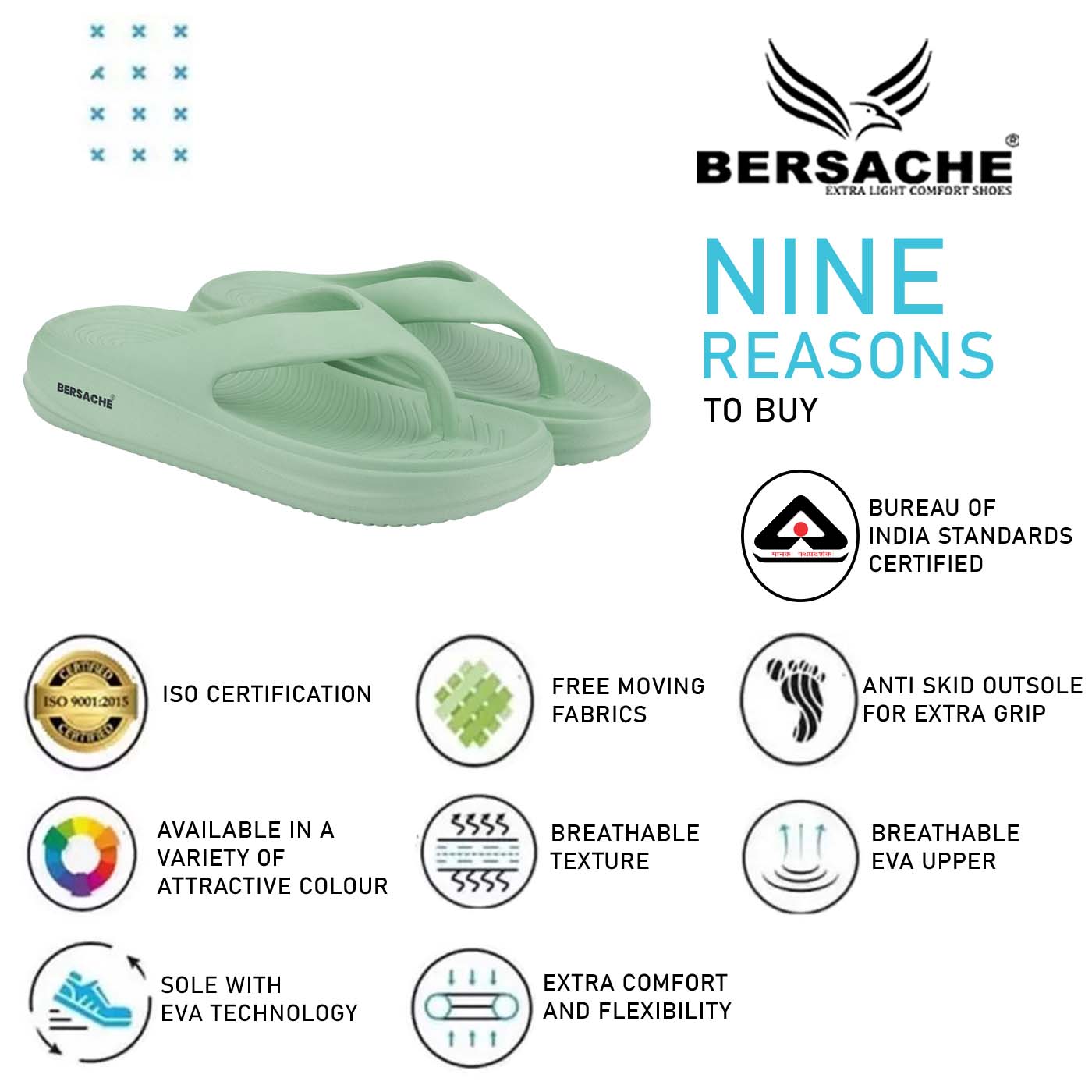 Bersache Extra Soft Classic Casual with  Regular wear with Ultra Soft & Flexibility Technology Flip-Flop for Women's & Girl's (6199-Green)