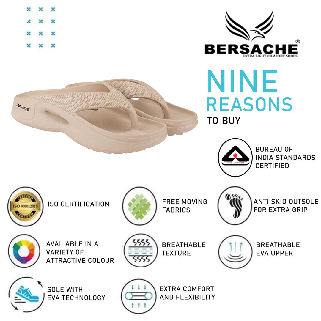 Bersache Extra Soft Classic Casual with  Regular wear with Ultra Soft & Flexibility Technology Clogs for Men's & Boy's 6208-Beige