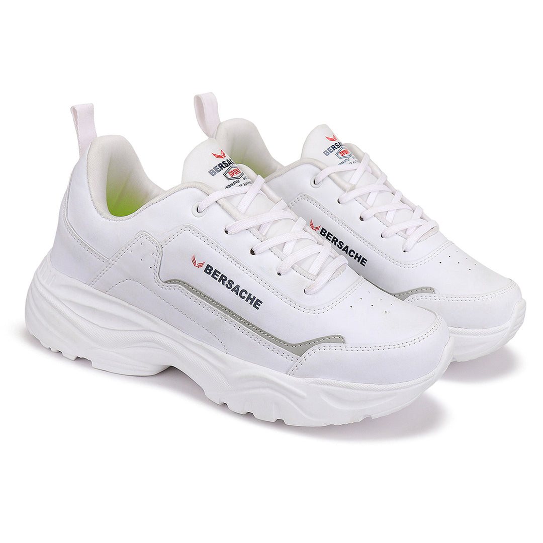 Bersache Lightweight Sports Running Shoes For Men White-7054