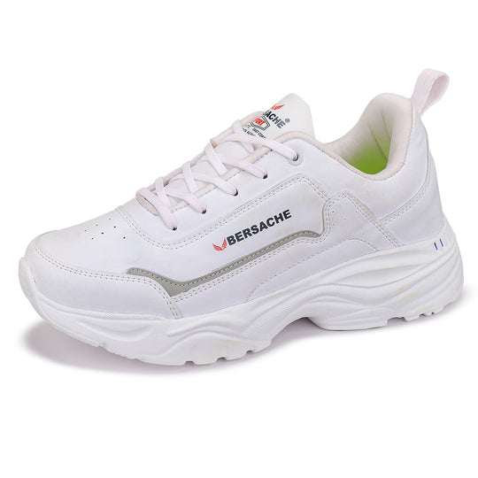 Bersache Lightweight Sports Running Shoes For Men White-7054