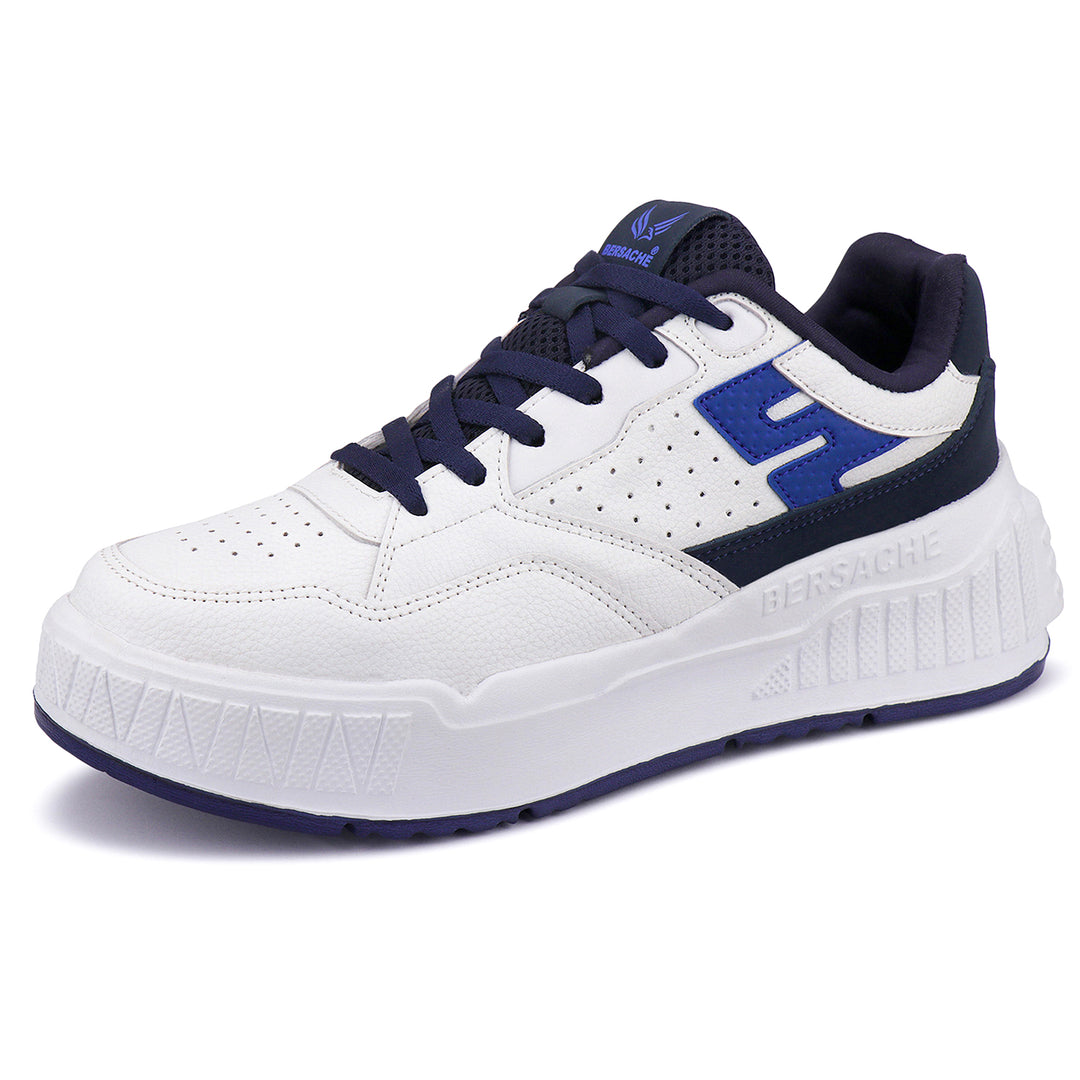 Bersache Sneaker, Loafers ,Casual With Extra Comfort Sneakers For Men's/Boy's (8049-White & Blue)