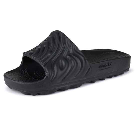 Bersache Extra Soft Classic Casual with Back Strap Regular wear with Ultra Soft & Flexibility Technology Flip-Flop for Men's/ Boy's 6050-Black