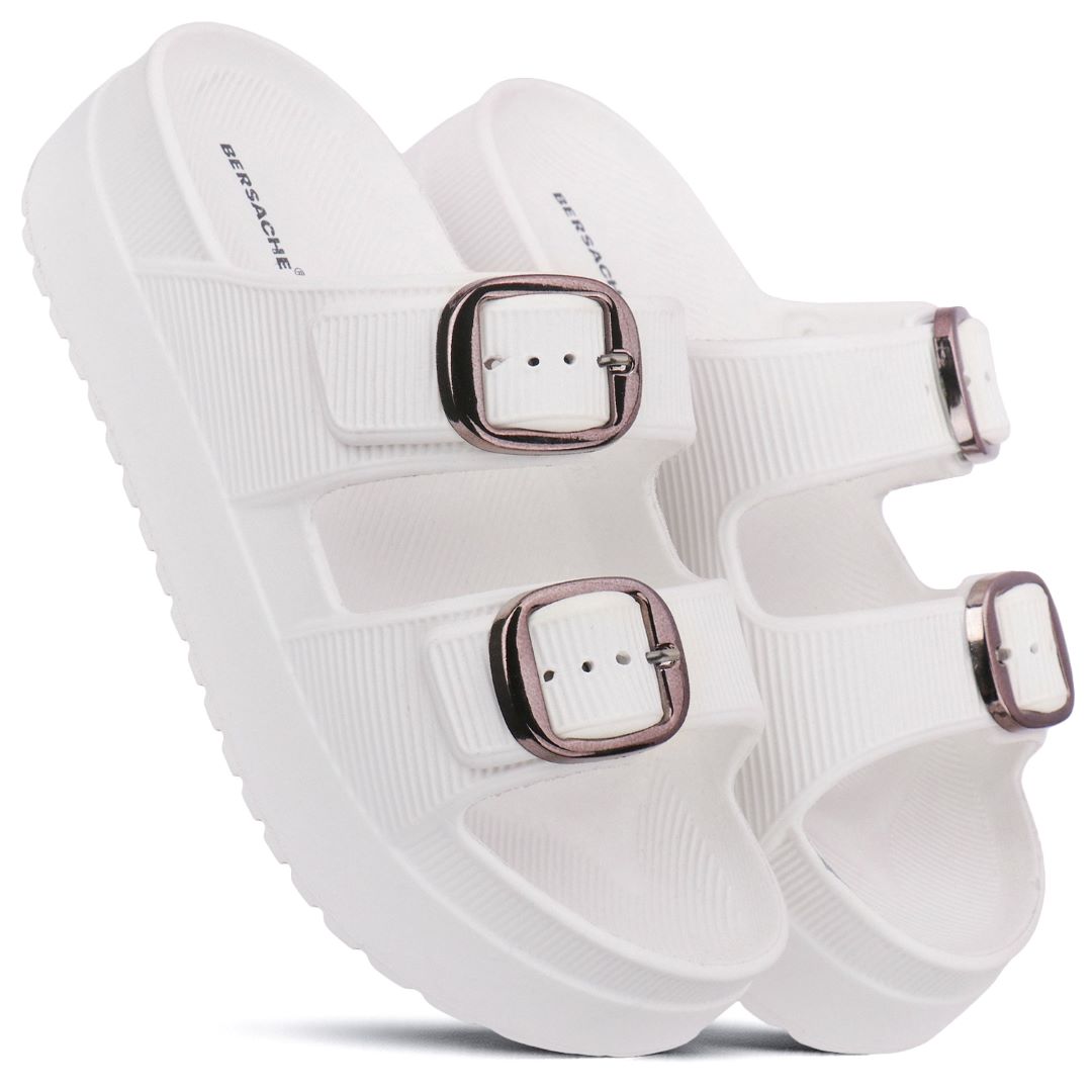 Bersache Extra Soft Classic Casual CHAPPAL with  Regular wear with Ultra Soft & Flexibility Technology  Slippers for Women's-(6294-White).