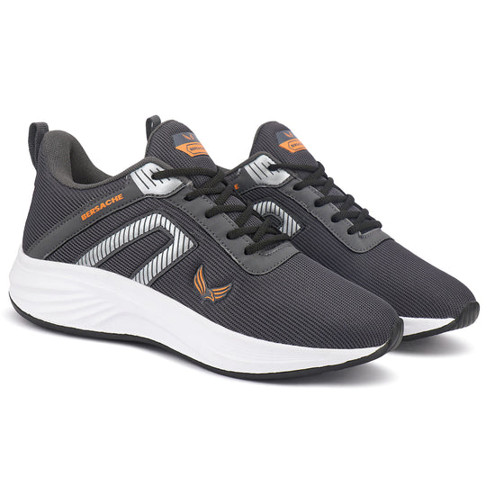 Bersache Lightweight Casual Sneaker Shoes For Men Grey-8080