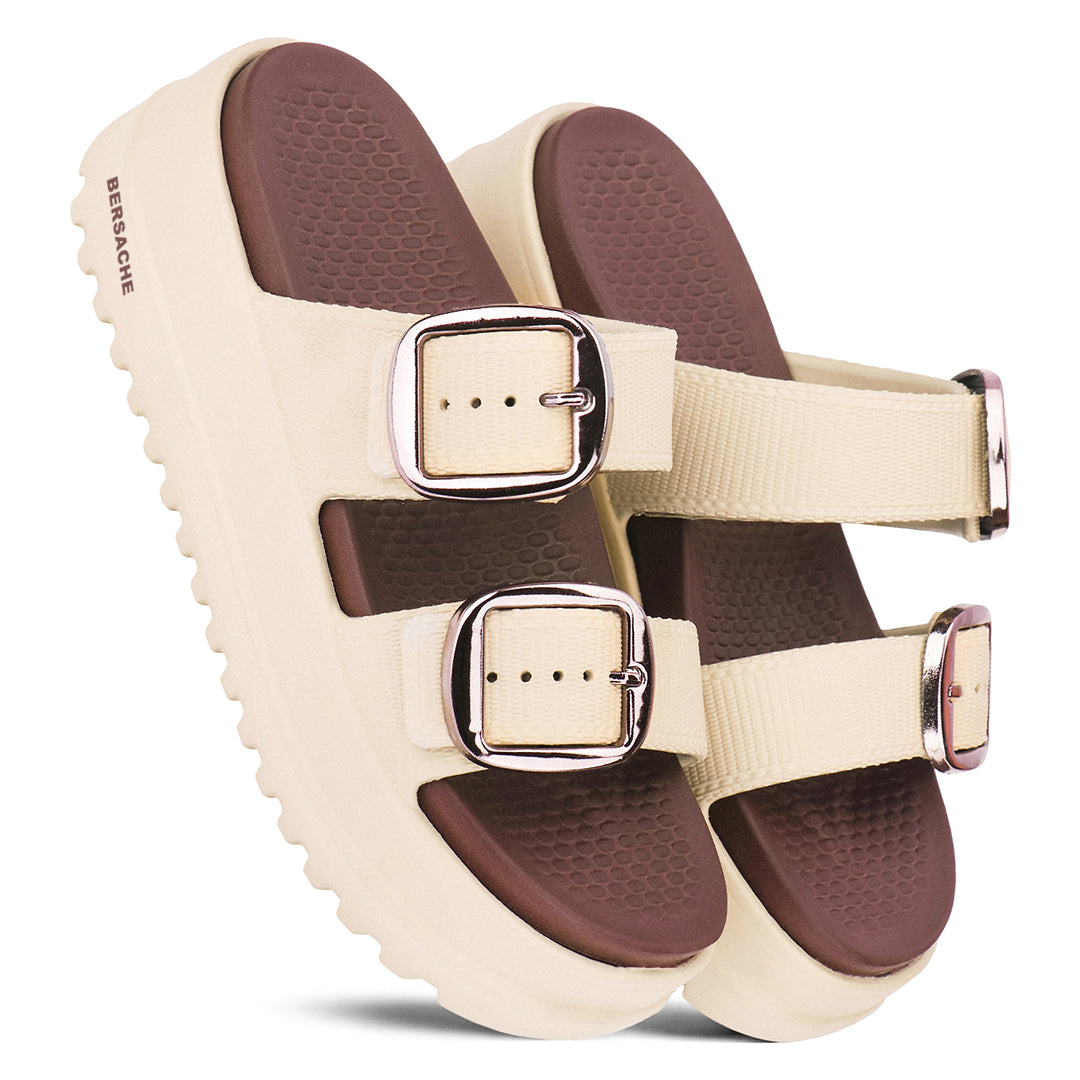 Bersache Extra Soft Classic Casual CHAPPAL with  Regular wear with Ultra Soft & Flexibility Technology  Slippers for Women's-(6363-Beige).