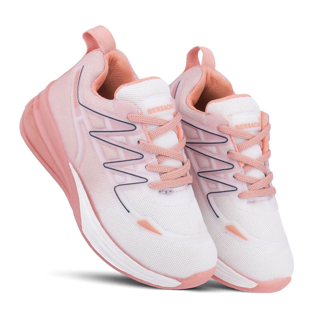 Bersache Premium Sports,walking,Gym,cricket,Trending Running Shoes For Kid's - Pink -8088.