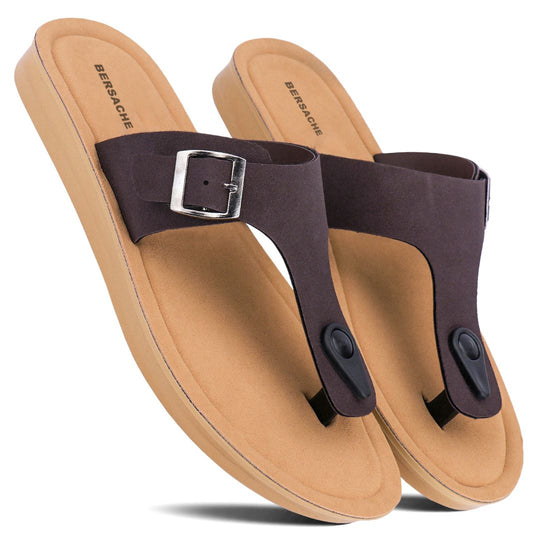 Bersache Extra Soft Classic Casual with  Regular wear with Ultra Soft & Flexibility Technology Flip-Flop for Women's & Girl's (6259-Brown)