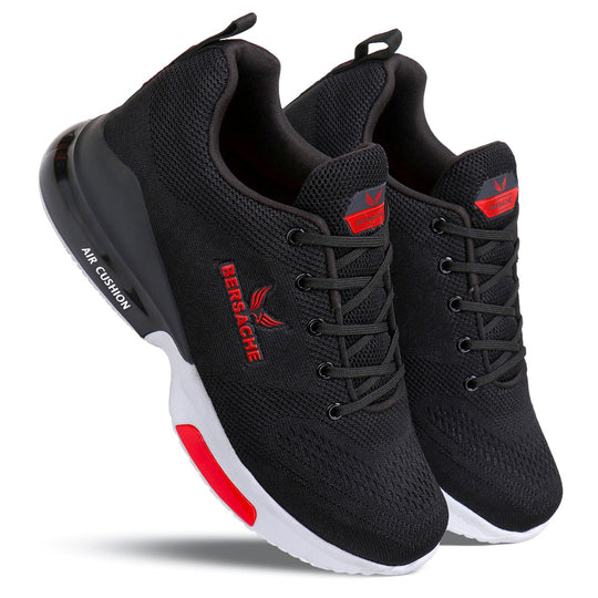 Bersache Lightweight Sports Running Shoes For Men Black-9047
