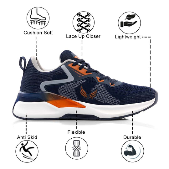Bersache Premium Sports ,Gym, Trending Stylish Running Shoes For Men (9202-Blue)