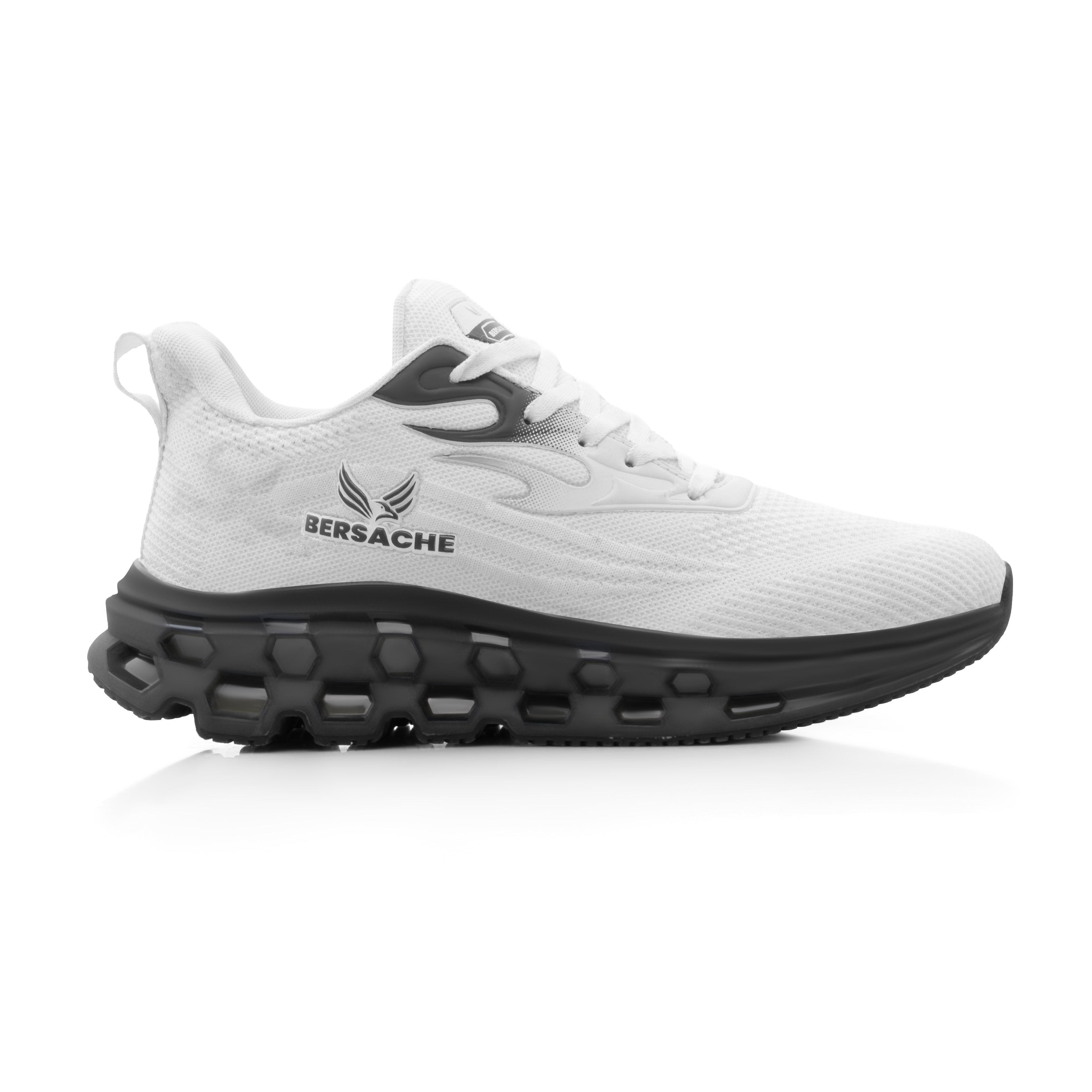 Bersache Lightweight Casual Sneaker Shoes For Men Light Grey (9197-White).
