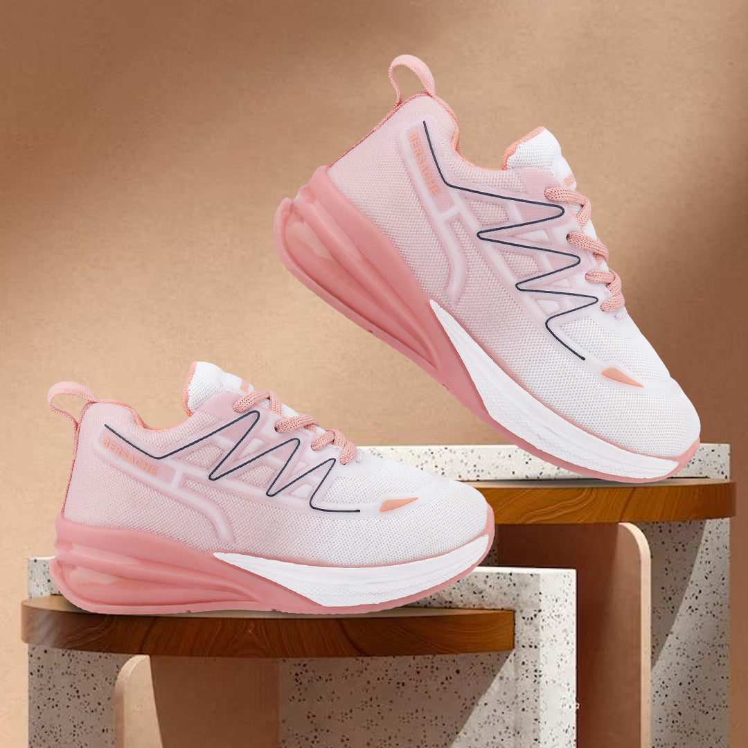 Bersache Casual Sneaker shoe for Kids|Soft Cushioned Insole,Slip-Resistance Casuals For Kids - Pink- 8088.