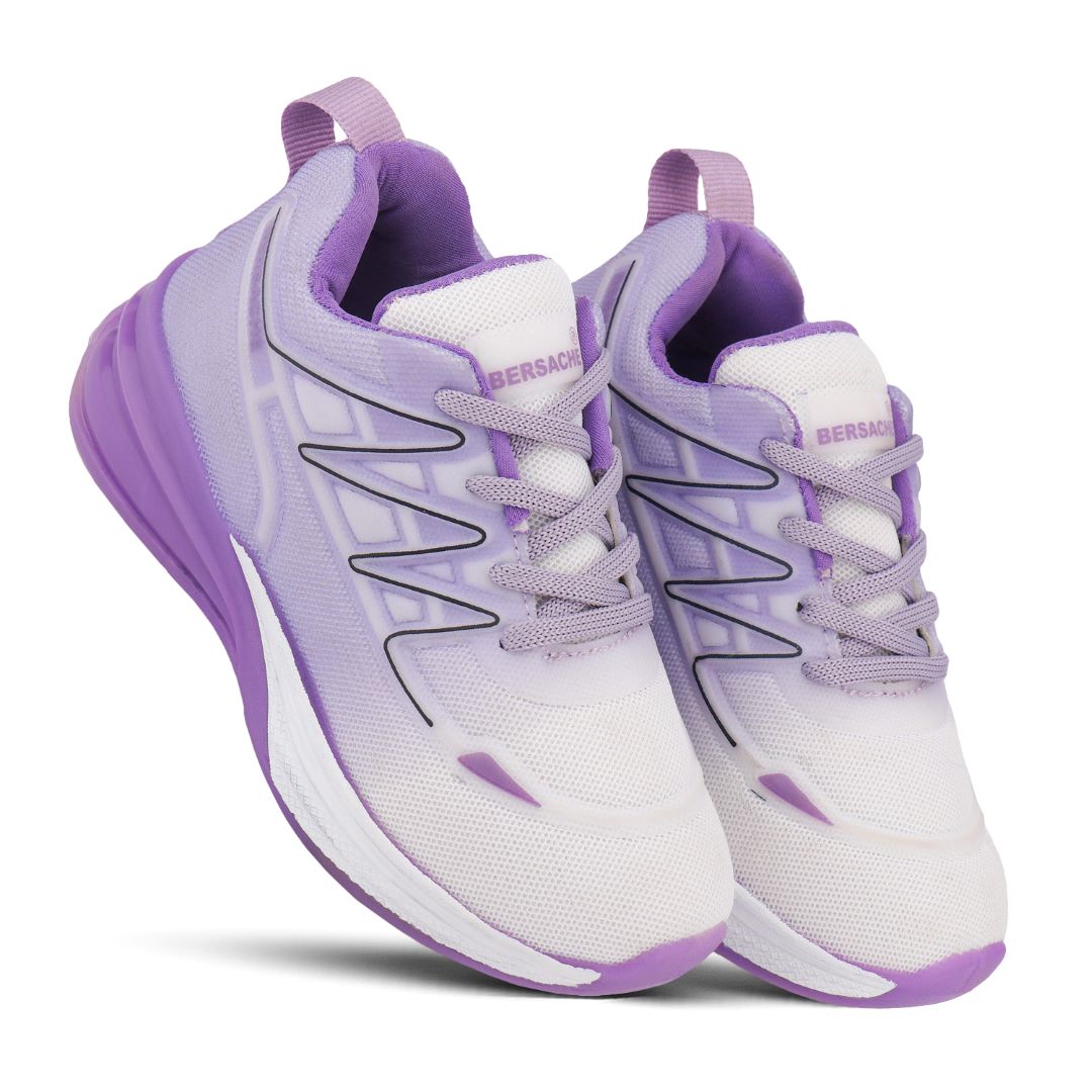 Bersache Premium Sports,walking,Gym,cricket,Trending Running Shoes For Kid's - Purple -8087.
