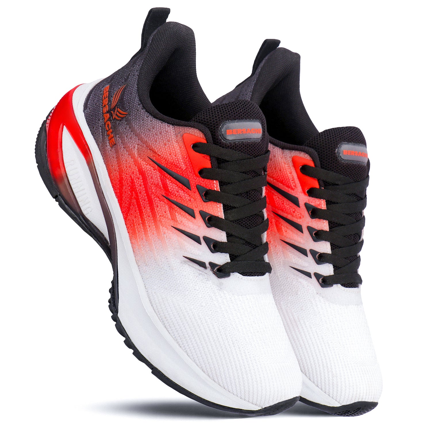 Bersache Casual Sneaker shoe for Men| Soft Cushioned Insole , Slip-Resistance Casuals For Men (Red-White-9214).