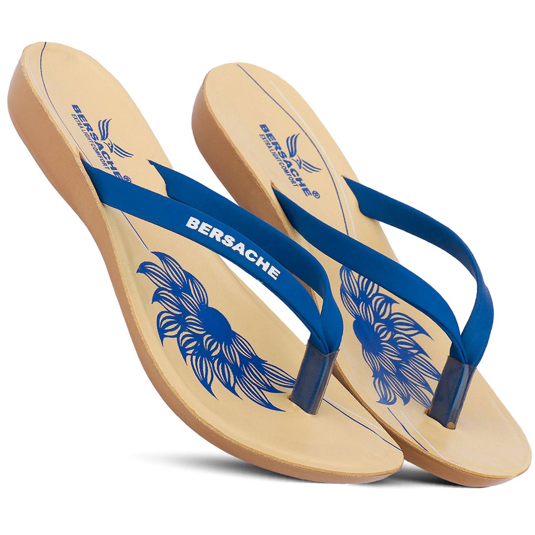Bersache Extra Soft Classic Casual with  Regular wear with Ultra Soft & Flexibility Technology Slipper For Women's & Girl's-Blue-6246